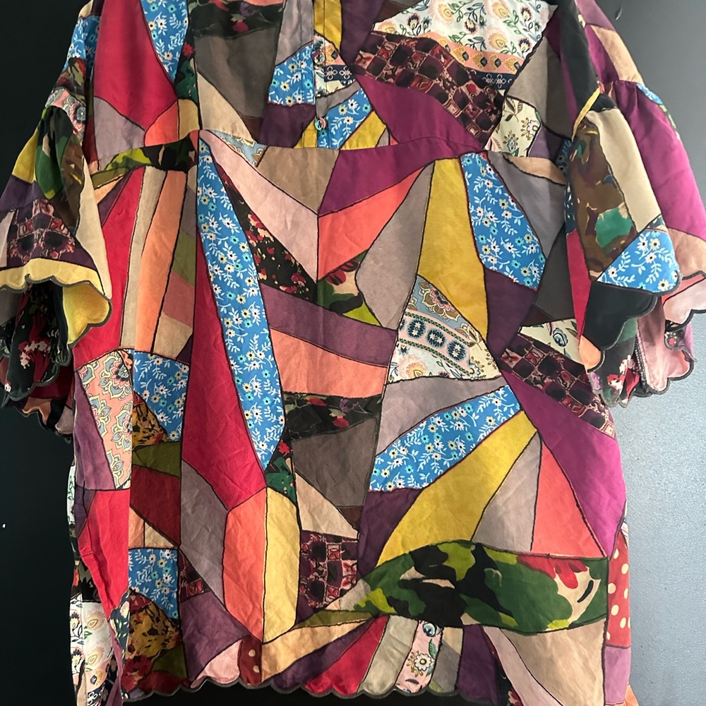 Johnny Was Multicolor Patchwork Blouse - image 2